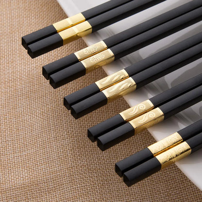 5 Piece Fiberglass Non-Slip Reusable Chopsticks