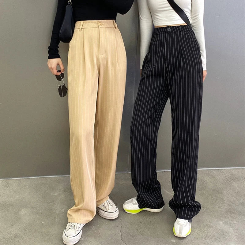 Seoul Stripe High-Waist Trousers